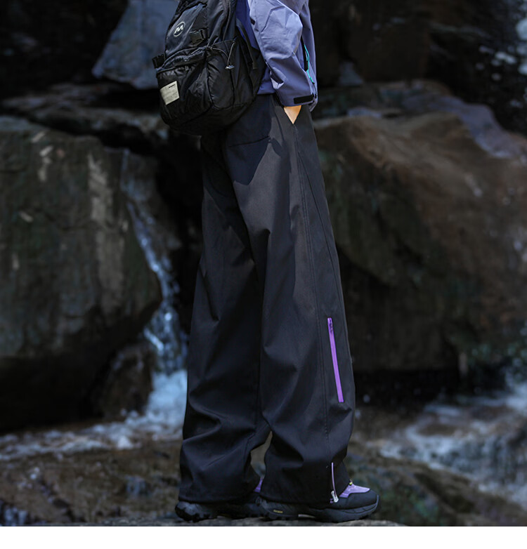 SWAMP AREA Mountain Outdoor Men's Spring Summer Functional Waterproof Lightweight Softshell Hiking Pants KS693 Black M 12