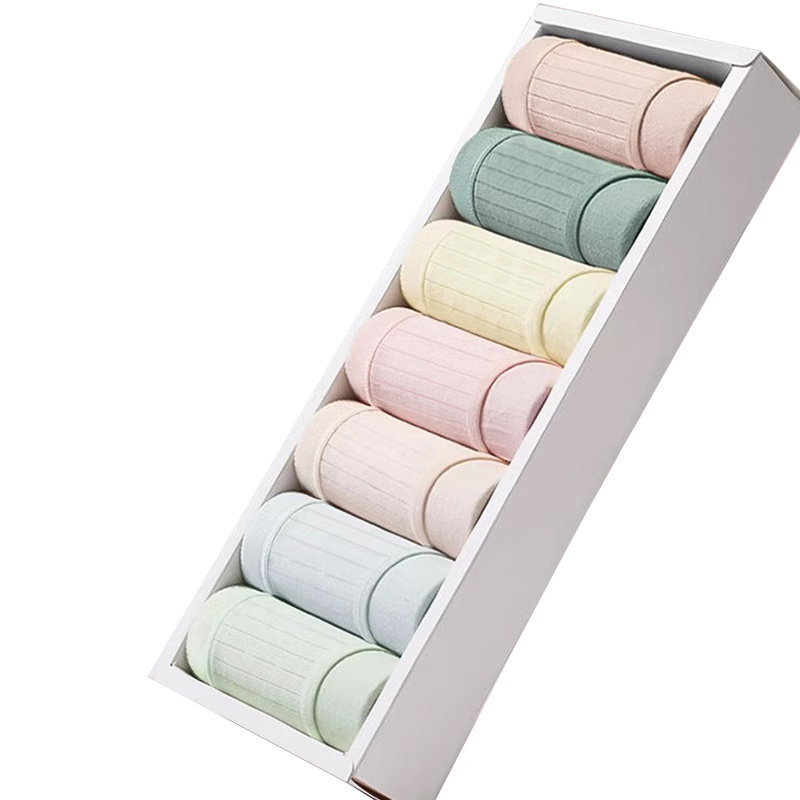 Qihaiqiu 8-Pack Disposable Women's Striped Cotton Double-Crotch Sterilized Individually Packaged Maternity Postpartum Daily Use Panties - 2XL