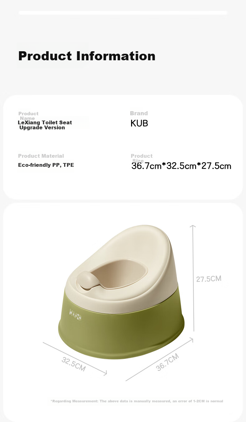 KUB Kids Portable Toilet Seat Unisex Baby Potty Thickened and Widened Training Pot Bowl for Home Use 9