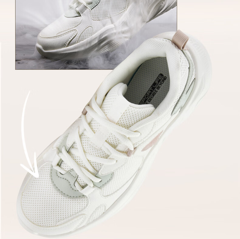 361° Women's Sports Shoes Spring Summer New Thick Sole Cushioning Commuter Retro Casual Dad Sneakers 682616762-1 9