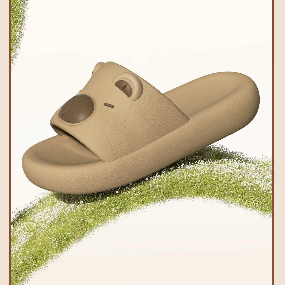 CXOCSI Capybara Parent-Child Slippers Women's Home Non-Slip Outdoor Wear Children's Cartoon Men's Sandals Khaki Size 42-43 10