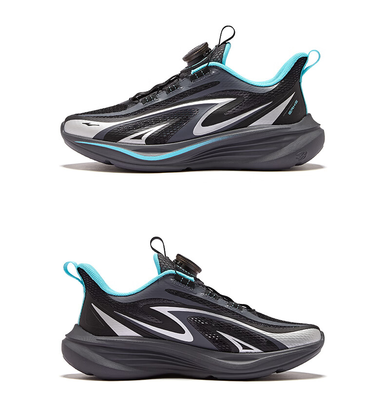 ERKE Kids Breathable Sports Shoes Boys and Girls Children's Cushioning Durable Running Shoes Microcrystalline White/Snow Cream/Aqua Green Size 36 42