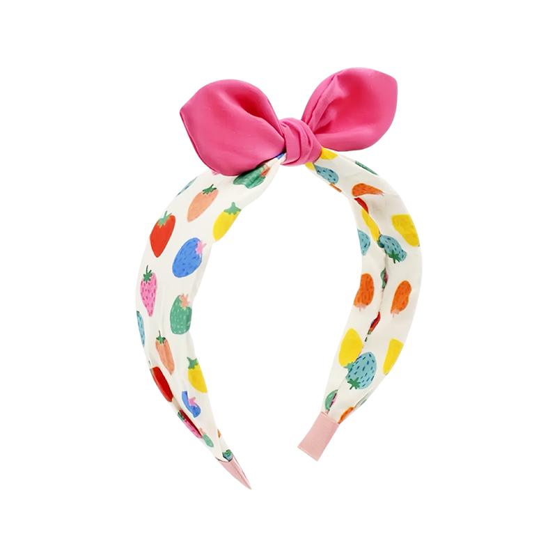 Morning Color Kids Hair Accessories Strawberry Fabric Ear Headband Cute Non-Slip Hairband for Girls