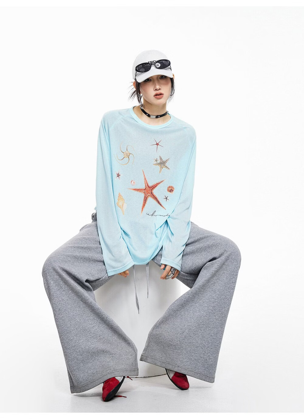 ICH MODE American Style Lightweight Cooling Physical Sunscreen Cover Shirt Women Summer New Loose Long Sleeve T-Shirt White S 1