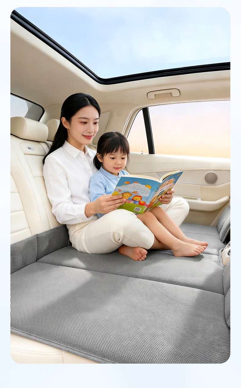 Huiduoduo Car Rear Seat Sleeping Mat Foldable Mattress Backseat Sleeping Aid Travel Cushion Support 18