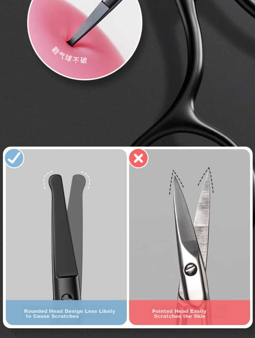 Jing Xiaodi Precision Nose Hair Trimmer Men's Round Head Manual Safe Nasal Hair Scissors Grooming Tool 9