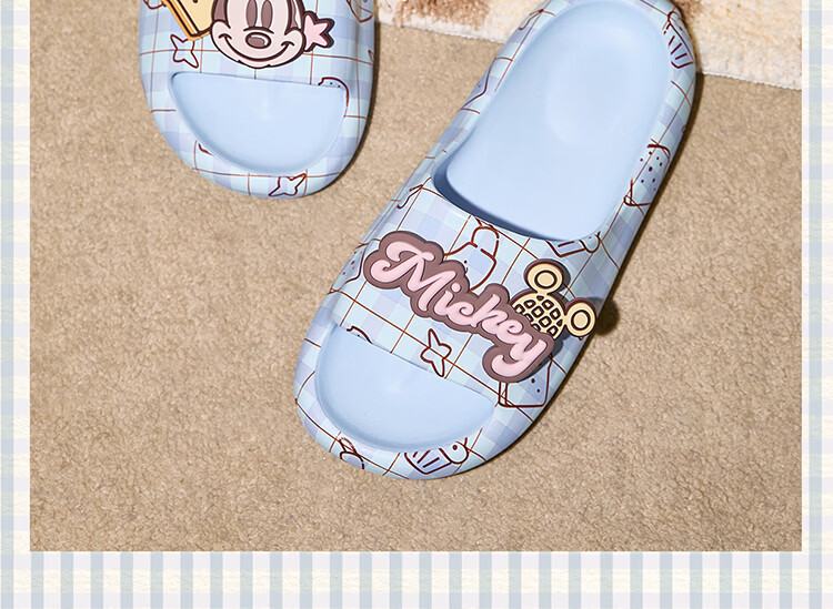 Gukoo Women's Summer Disney Collaboration Cute Home Slippers Soft Sole Light Blue Size 37-38 6