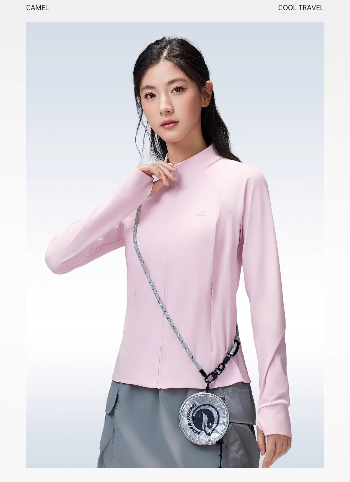 Camel Women's Stand Collar Sun Protection Jacket 2026 Spring Summer New Original Yarn Cool Breathable Sports Casual Short Jacket for Men 18