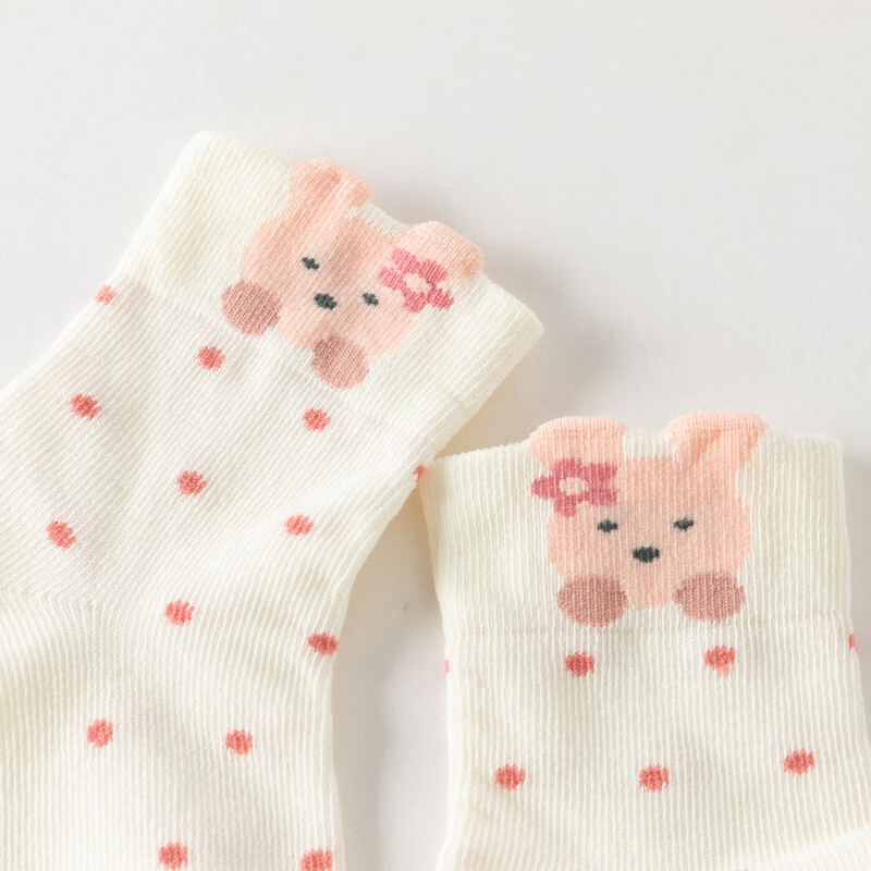 DAVE & BELLA Girls' Cartoon Elastic Socks, 2 Pairs