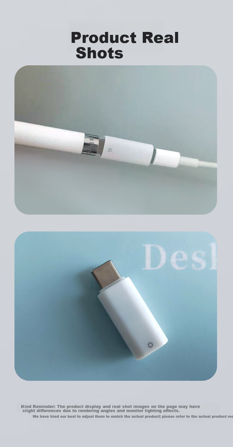 Masentek Apple Pencil Charging Adapter for 1st Gen Apple Stylus Bluetooth Connection iPad 10th/11th Gen Converter Tablet Touch Pen Charging Cable iPhone 9