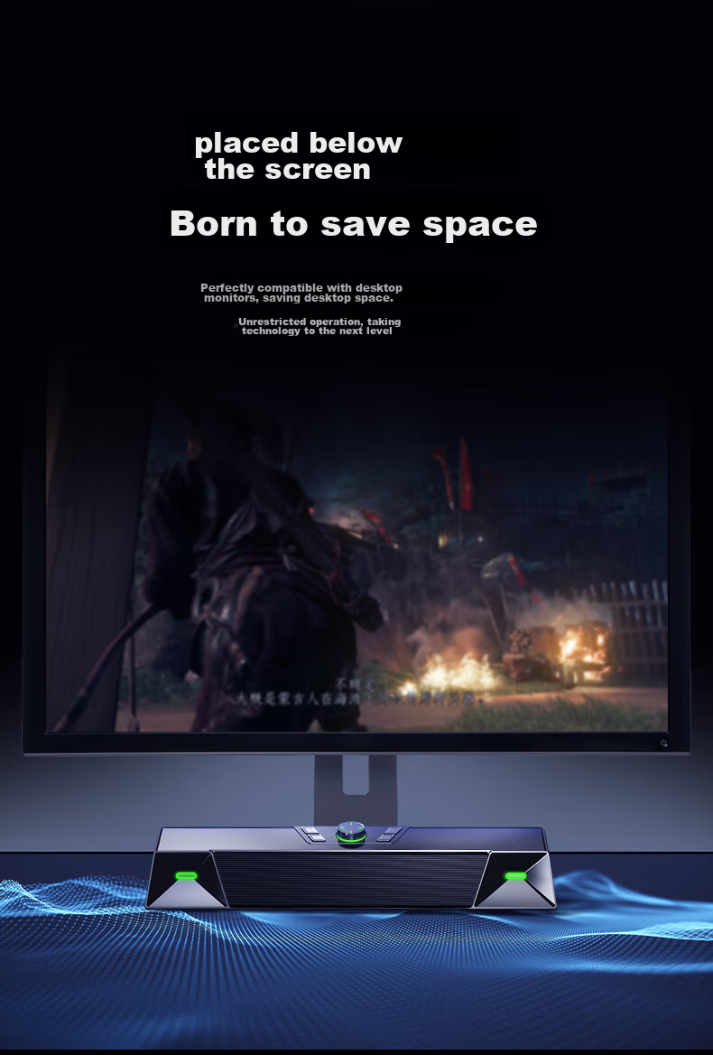 Newmine V6 Home Computer Speakers, Gaming Stereo Surround Sound System with Microphone, Bluetooth 5.3, Desktop Laptop RGB Gaming Headset Set, Black PS5 1
