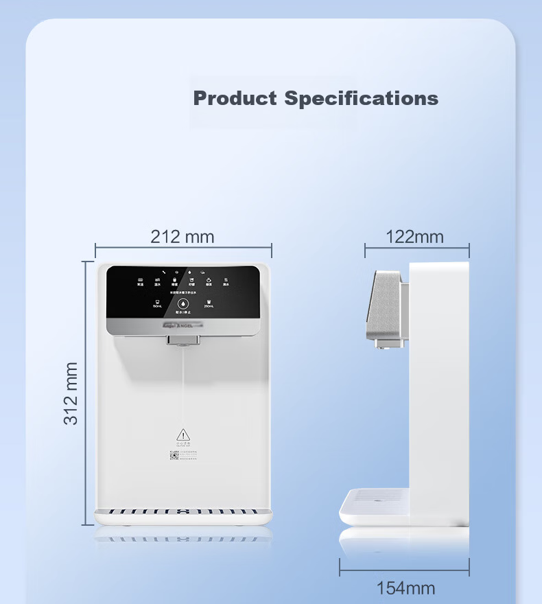 Angel Wall-Mounted Instant Hot Direct Drinking Water Integrated Purifier Companion Full Flow Adapter Ultra-Thin Home Six-Level Temperature Control Quantitative Water Dispensing Y3617BK-G 19