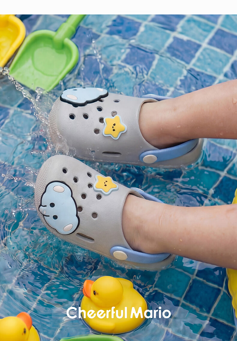 Cheerful Mario Kids Cartoon Cute Slippers Boys Summer Clogs for 2-3 Year Old Toddlers Beach Outdoor Sandals 13
