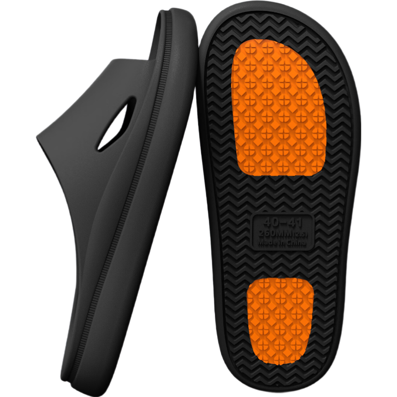 MEXICAN Unisex Surgical Room Slippers Indoor Home Use Non-Slip Antibacterial Bathroom Shower Sandals Black Size 46-47