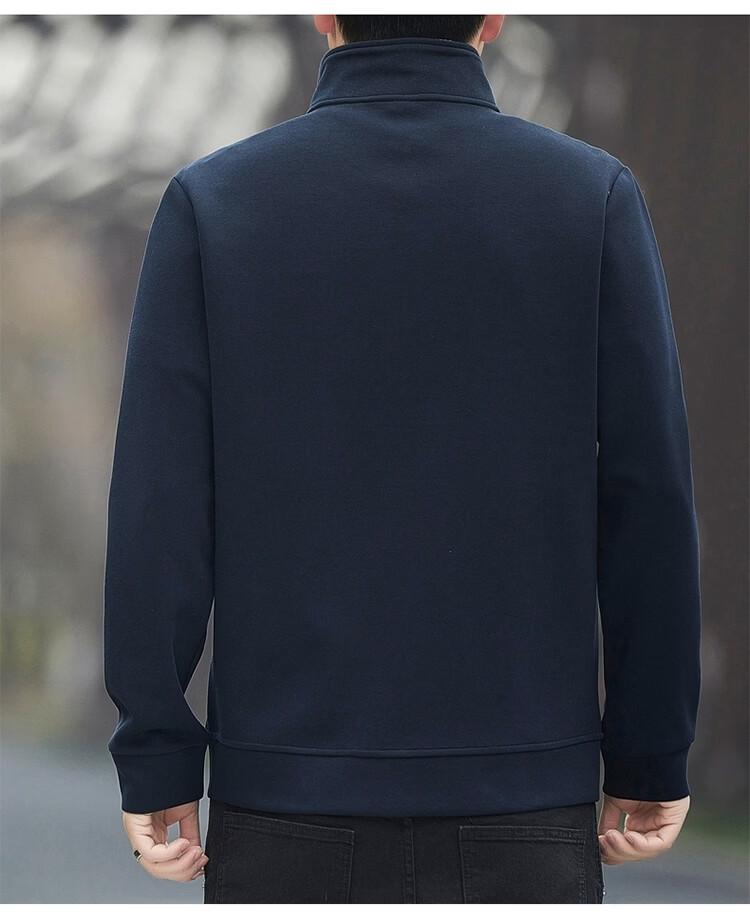 ROMON Men's Jacket Cardigan Sweatshirt Casual Sports Loose Fit Jacket Navy Blue 6XL Model 7508 Spring Autumn 16