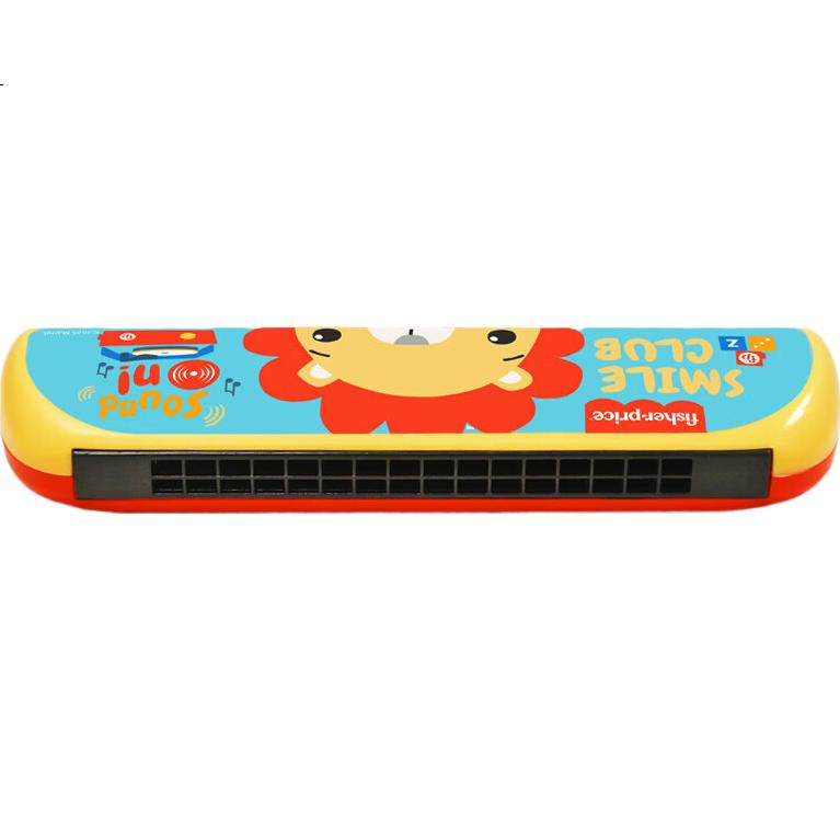 Детская губная гармошка Fisher-Price, музыкальный инструмент для раннего развития, желто-красная, модель F6622