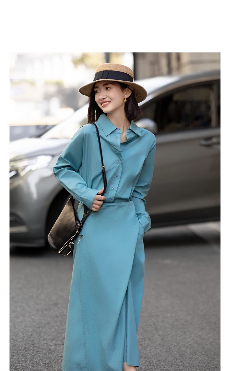 Demana [Light Oxygen 100 Cotton] Spring Elegant Style Lapel Batwing Sleeve Petite Wrap Tie Women's Dress 10