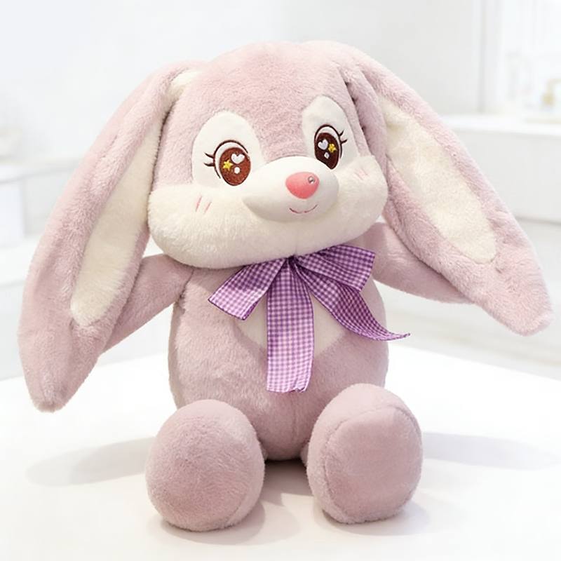 Xiao Ye Seven Days Ear-Pulling Rabbit Plush Toy Doll Sleeping Companion Pillow Cloth Doll Children's Girl Birthday Gift 12