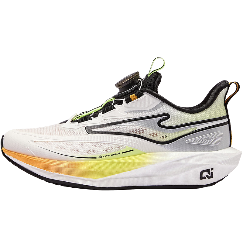 ERKE Kids Unisex Shock Absorption Sports Shoes Children's Lightweight Running Shoes Microcrystalline White/Sprout Green Size 35