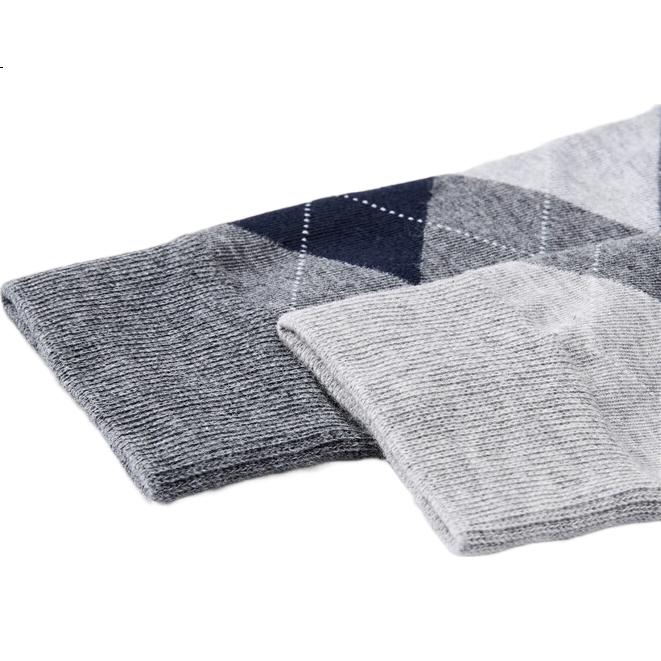 Носки Giordano мужские 01155999, средней высоты, хлопковые, с узором "ромбы", серые