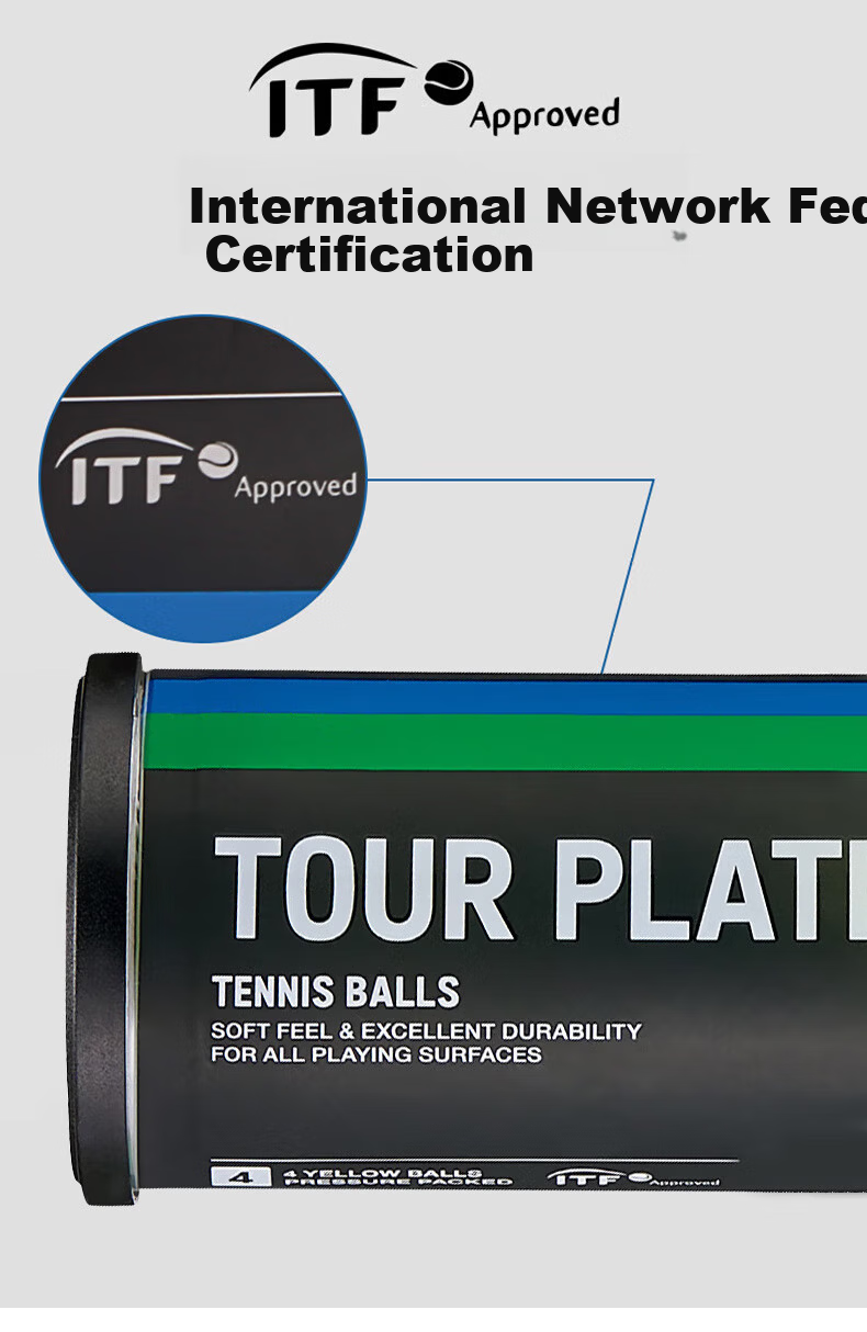Yonex Yonex Tennis Professional Match High Elastic Durable Pressurized Balls TB-TP4 Yellow 2 Cans 8 Balls Pack 2