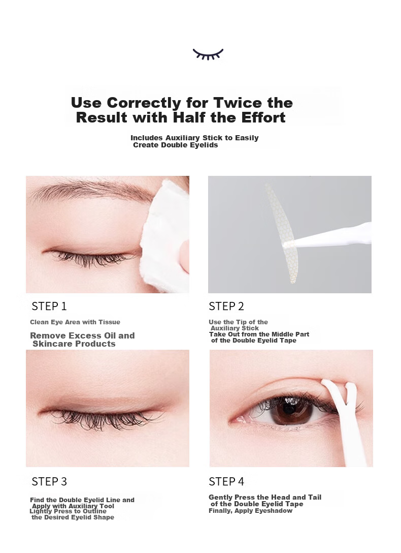 AOLANLA Double Eyelid Tape Realistic Lace Lightweight Invisible Natural Fit Non-Curling 240pcs L Size for Men and Women 10