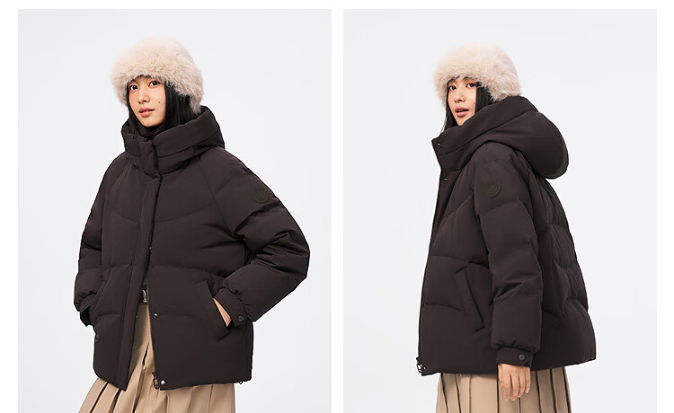 BOSIDENG Women's Winter Down Jacket Fashion Casual Thickened Hooded Coat B250245202 14