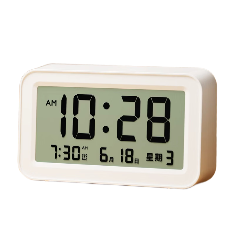 Compas Electronic Alarm Clock, Multifunctional Timepiece, Powerful Wake-Up Device for Desktop And Bedside, Specially Designed for Children And Students, Essential for Back-To Season And Children's Day, Model 6013 Pure White, Children's Day Editio