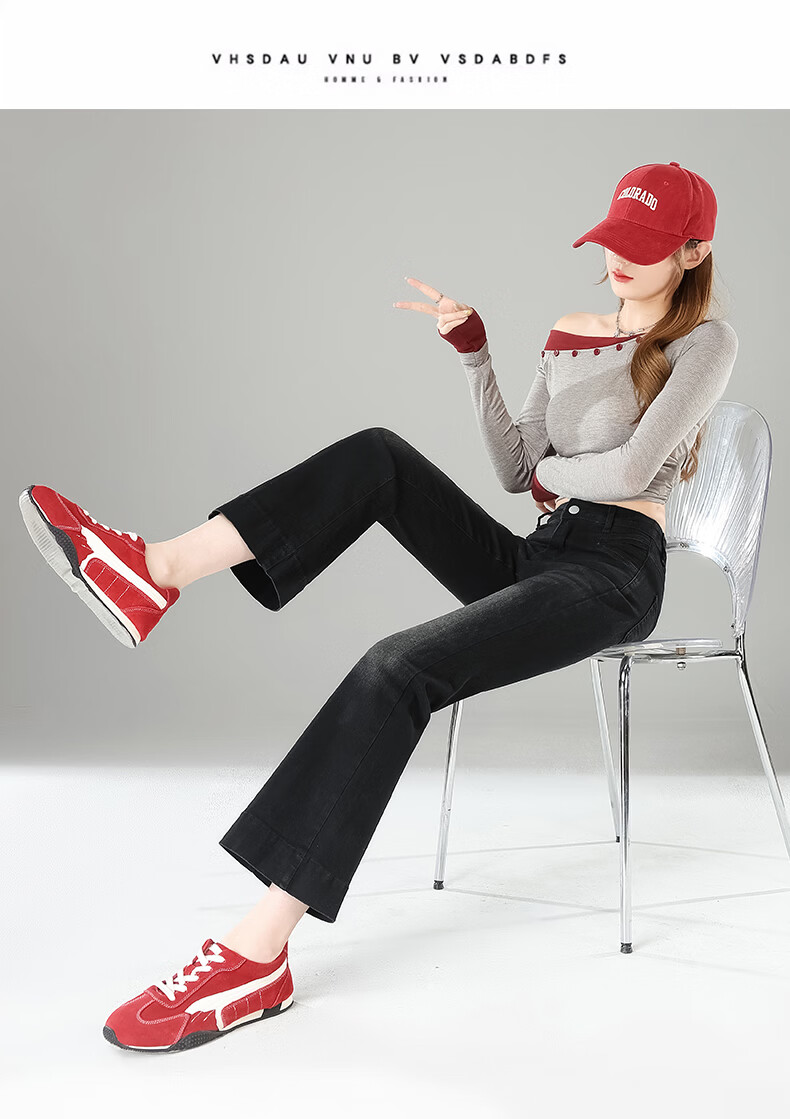 Jeanswest Women's Summer Fashion Trendy Slim Fit High Waist Flared Ankle Pants Cement Gray L 20