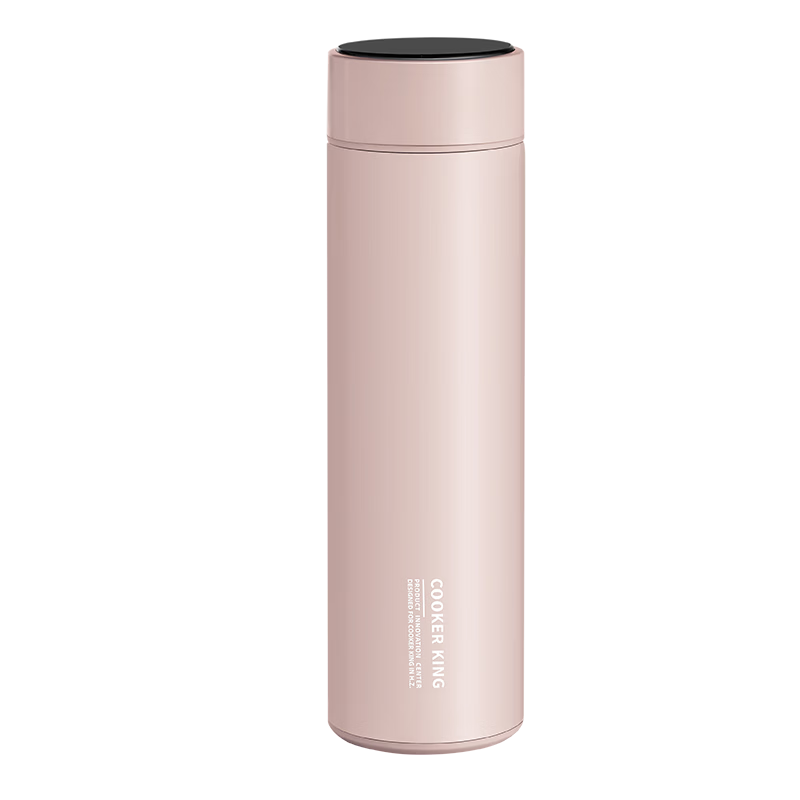 COOKER KING Insulated Mug, 316L Medical-Grade Stainless Steel, Tea-Water Separation, Business Portable Smart Thermos Cup, Pink, 490ml