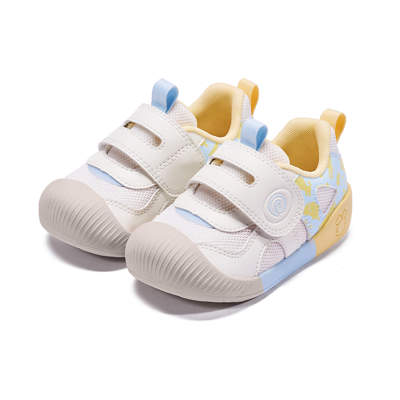 BOBDOG Toddler Baby First Walking Shoes 26 Spring New Boys Girls Soft Sole Non-Slip Infant Children's Shoes White Blue 26