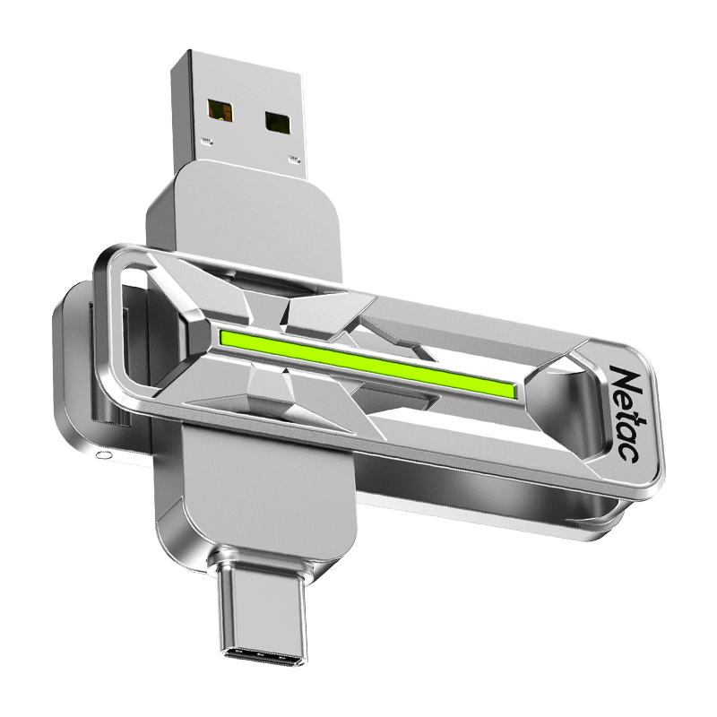 Netac 256GB USB 3.2 Solid State USB Drive US26 Type-C Dual Interface USB Flash Drive 530MB/s Read 450MB/s Write Compatible with Huawei Apple Phones and Computers