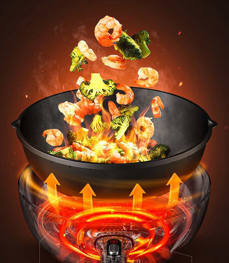 Joyoung Electric Wok And Cooker with Precise Temperature Control, Multi-Functional Household Electric Hot Pot, 2200W High Power, All-In Steaming And Cooking Multi-Purpose Pot [Single Pot Model] GC45 6