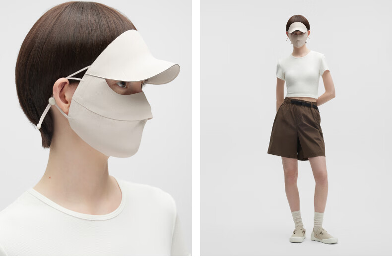Jiao Nei Liang Pi 502UV Women's Sunscreen Mask with Brim Full Face Protective Shield UV Protection Sunshade Face Bikini New Model 20