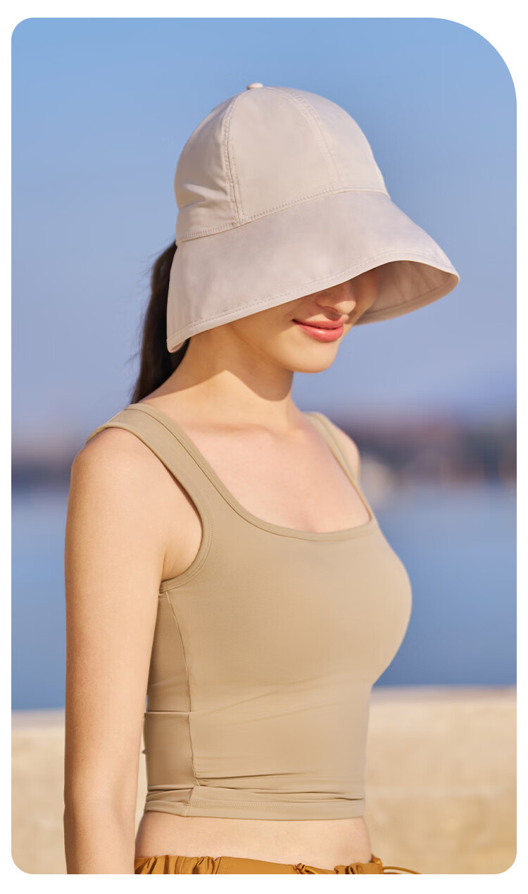 Zhenxiang Women's Summer Bucket Hat Versatile Sun Protection UV Shield Face Covering Small Black B956 15