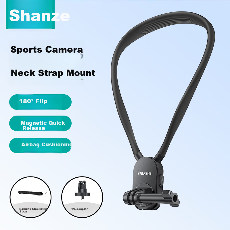 Sanze Phone Neck Strap Mount for Sports Camera First-Person View Compatible with DJI Action6/5 Pro/4/Ace Pro2/Nano/GoPro/Pocket4P/Luna SN03SJ