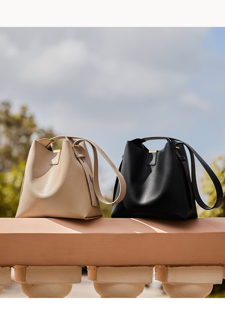 Nalandu Women's Bag 2026 New Cowhide Bucket Bag Shoulder Bag Crossbody Commuter Gift for Girlfriend 38 Goddess Festival Gift 3