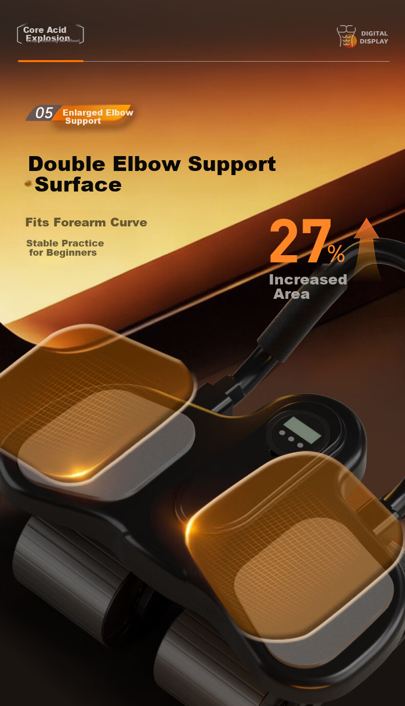 XTEP Ab Wheel Four-Wheel Automatic Rebound Elbow Support Knee Pad with Assistance for Belly Slimming and Core Training Home Fitness Equipment 12