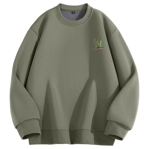 Baleno S&K Series Alizhong Fleece Lined Men's Sweatshirt Winter Casual Trendy Crew Neck Thick Warm Base Layer Top
