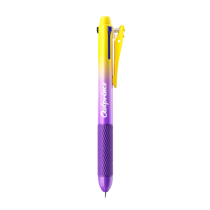 Mao Prince Neutral Pen Touchscreen Stylus High-Value Retractable Pen Tri-Color Blue Red Black Signature Pen Student Note-Taking Stationery Stacking Illusion Purple