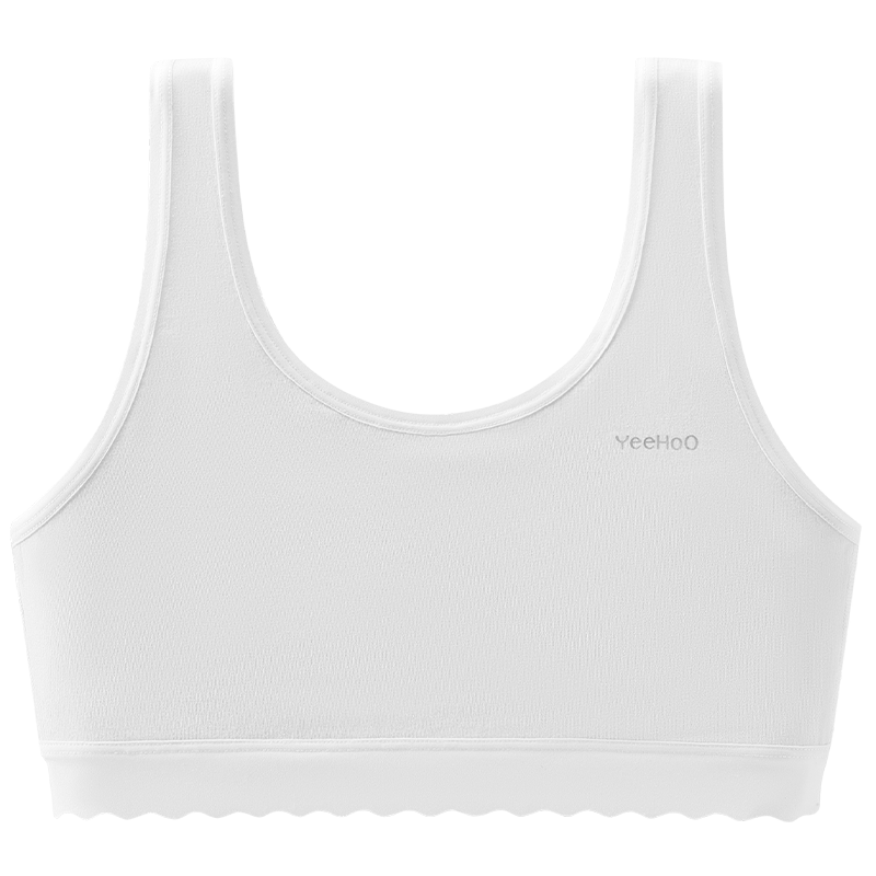 YEEHOO [Mulberry Silk Lining] Antibacterial Pure Cotton Girls' Underwear, Small Vest, No Edge Rolling, First-Grade Elementary School Student Underwear