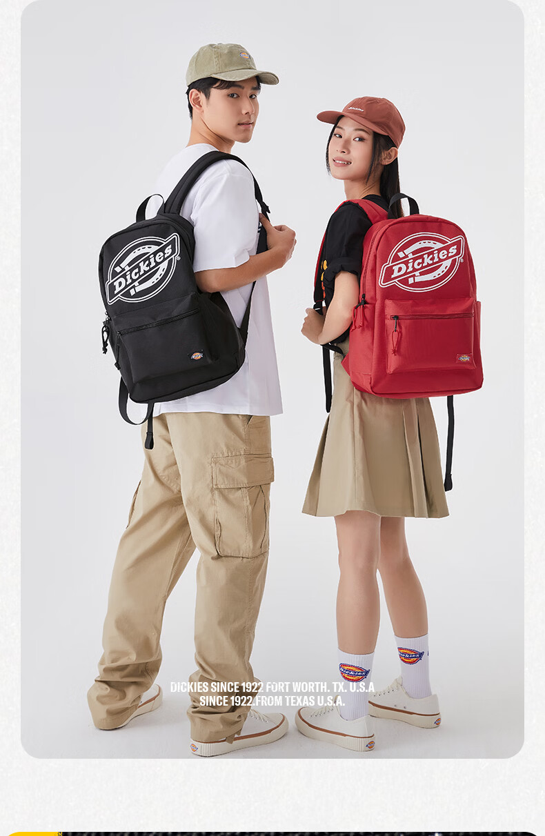 Dickies Backpack, Large Capacity Travel Bag for Women, Laptop Bag, Schoolbag for Female College Students And Middle School Students, Stylish Youth Pink 11
