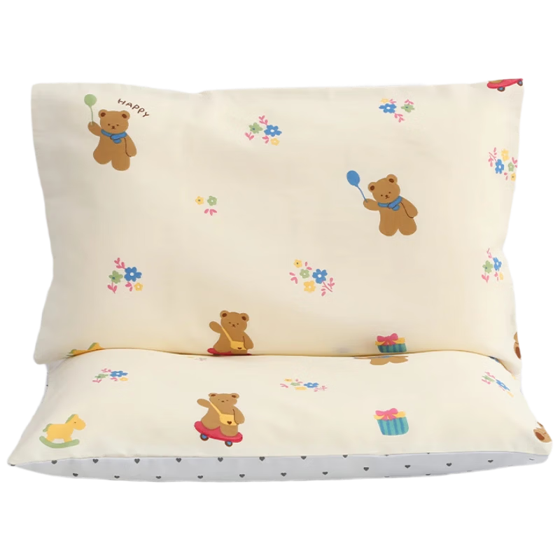 Jinhao 100% Cotton Children's Pillowcase A-Class 7A Antibacterial and Anti-Mite Pillow Cover Kindergarten Pillowcase 30*50cm*2