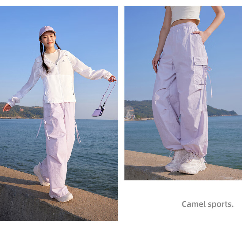 CAMEL Casual Workwear Women's Ice Cooling Sun Protection Quick-Dry Outdoor Paratrooper Pants C26BW1L0043 Phantom Black L 6