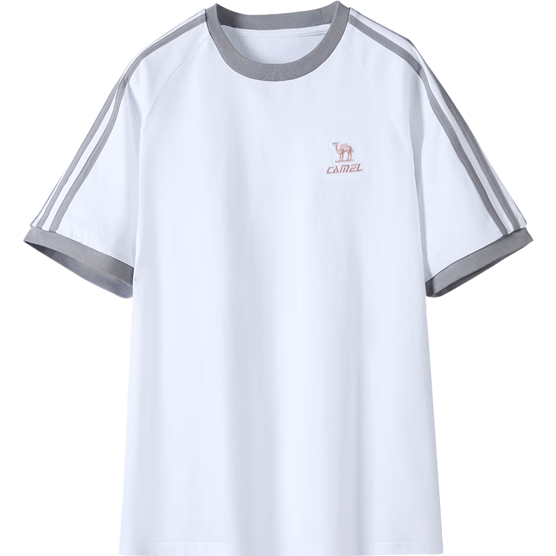 CAMEL Dilireba Style Pure Soft Cotton Oversized Unisex Short Sleeve T-Shirt C36BAXLN090 Outlook Gray S