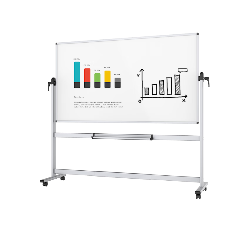 AUCS Mobile Whiteboard Stand, 180*90cm, Double-Sided Movable Large Erasable Board, for Home, Office, Teaching, WB01311502