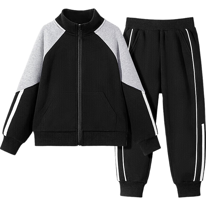 JEANSWEST Boys' Spring and Autumn Outfit 2025 Children's Spring Jacket Long Sleeve Cardigan Boys' Sports Two-Piece Set