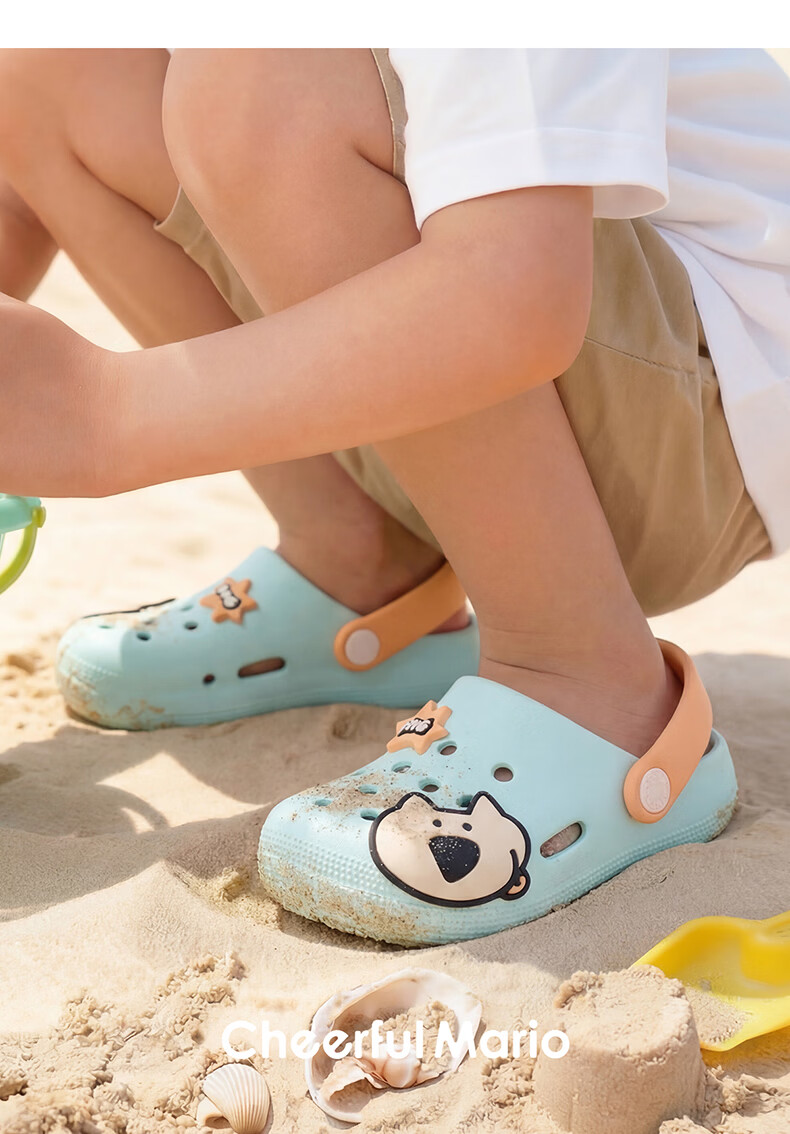 Cheerful Mario Kids Cartoon Cute Slippers Boys Summer Clogs for 2-3 Year Old Toddlers Beach Outdoor Sandals 22