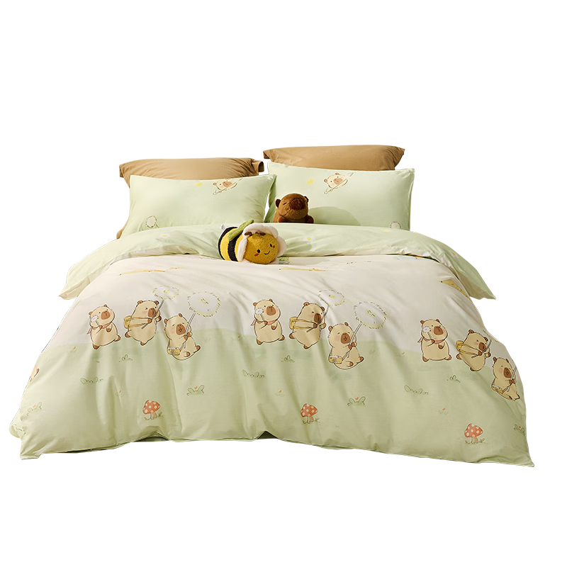 Luolai Children's 4-Piece Set Baby Class A 100% Combed Cotton Duvet Cover Bed Sheet Pillowcase 200*230cm