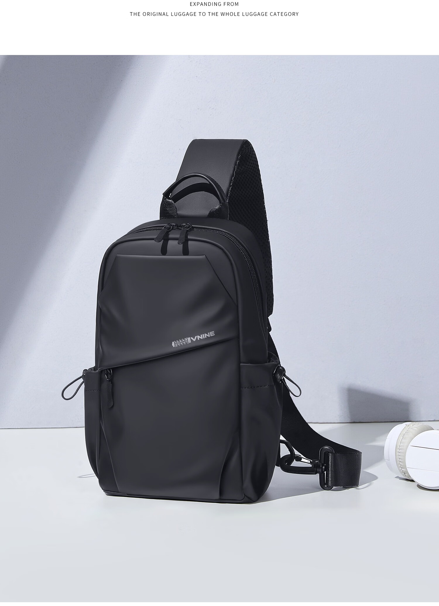 V.NINE Men's Chest Bag Crossbody Casual Shoulder Bag 10.9-inch iPad Phone Outdoor Sports Cycling Bag for Women 13